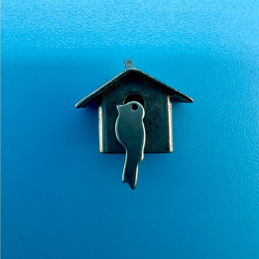 Charming Sterling Birdhouse Charm